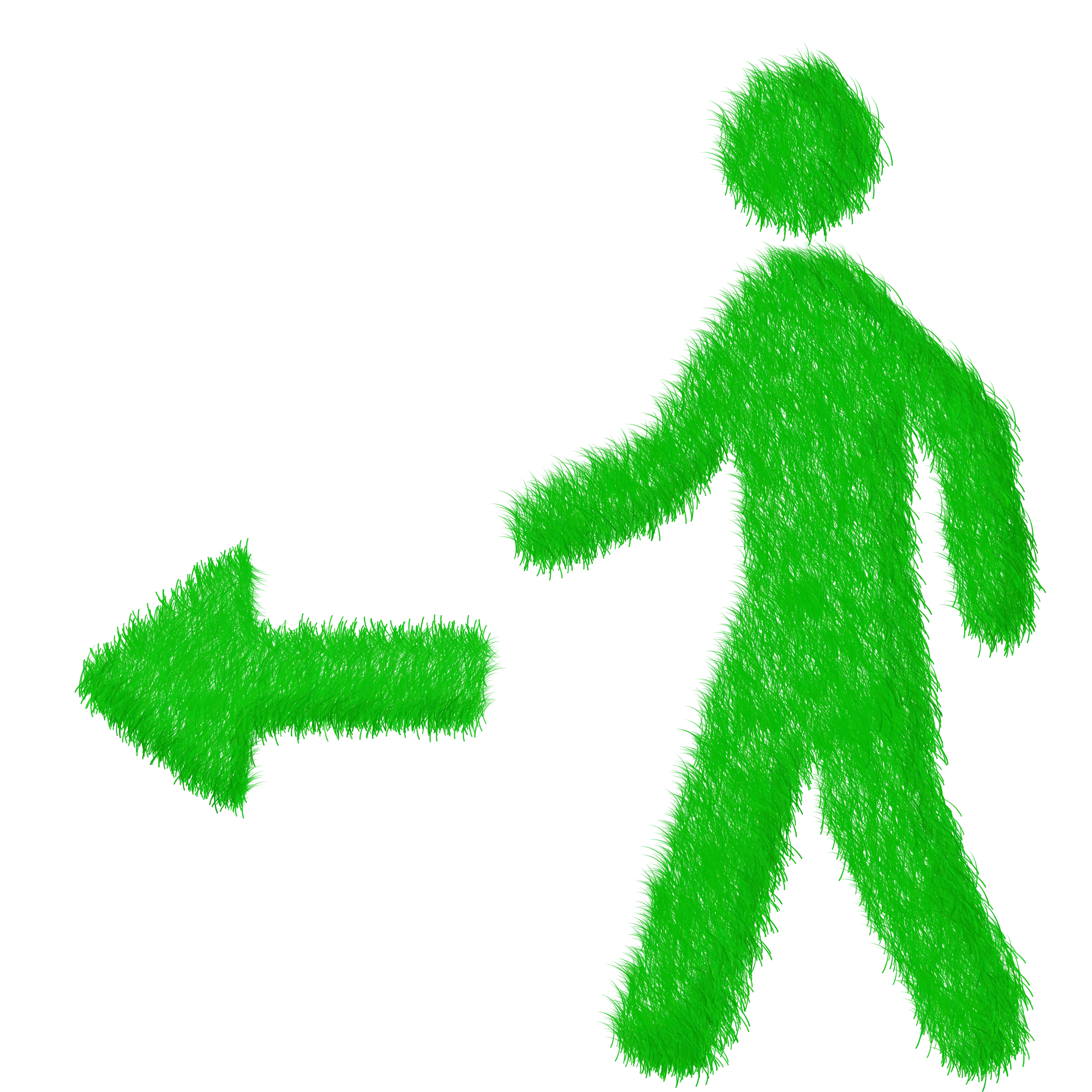 Echo, Environmentally Sustainable, Ecology, Green, Grass, Lawn, Blade Of Grass, Omino, Stick Man, Little Man Walking, Walk, Direction, Path, Indications, Arrow, Left, Person, Nature